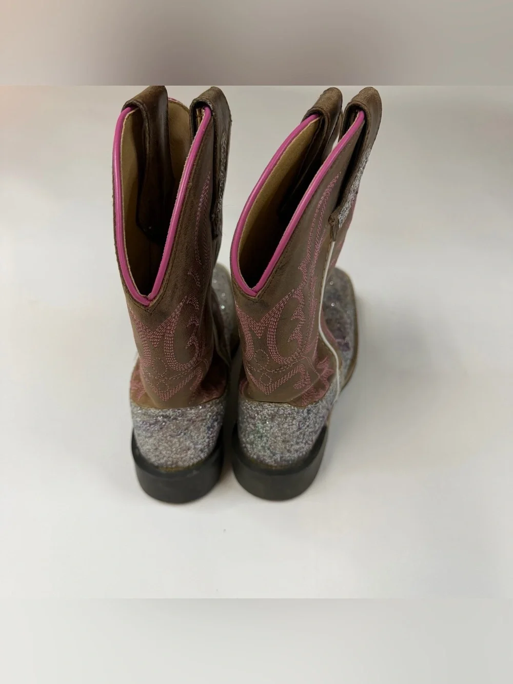 Smoky Mountain Boots Little Girls Size 13.5 Cowboy Boots Glitter Sparkle Brown